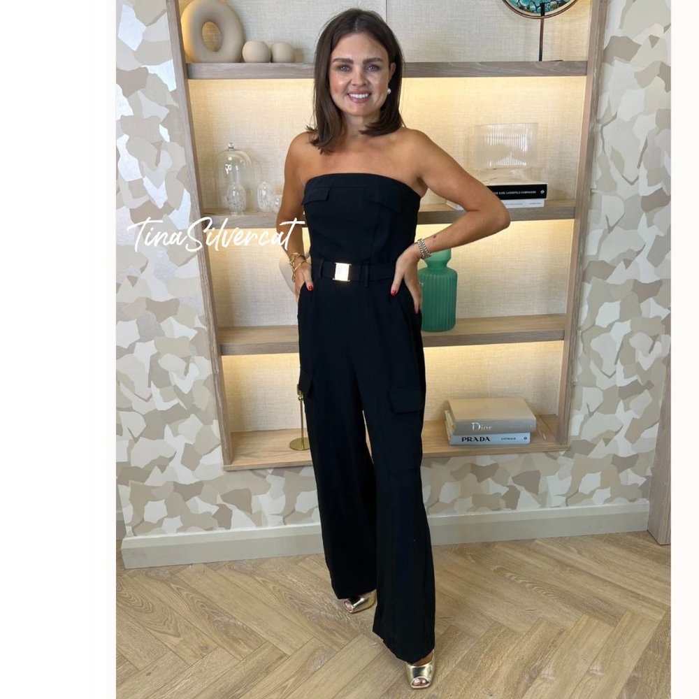 BLOGGER'S FAVE! Zara Strapless Belted Cargo Jumpsuit NWT - Picture 10 of 10